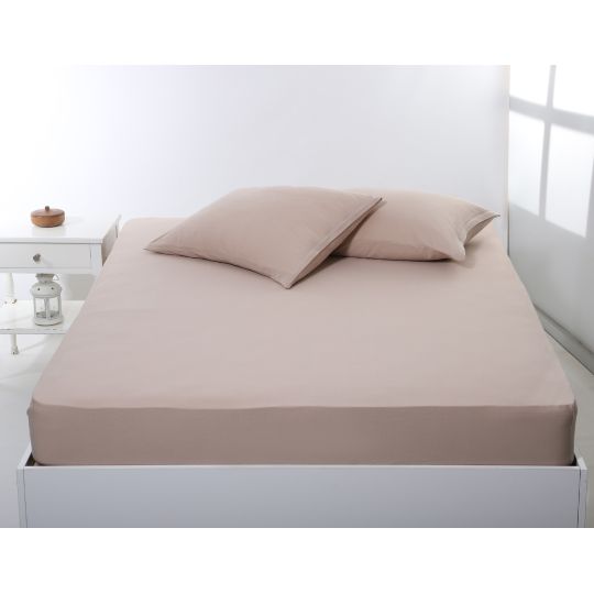 Σεντόνι με λάστιχο jersey (180cm x 200cm + 35cm) dark beige