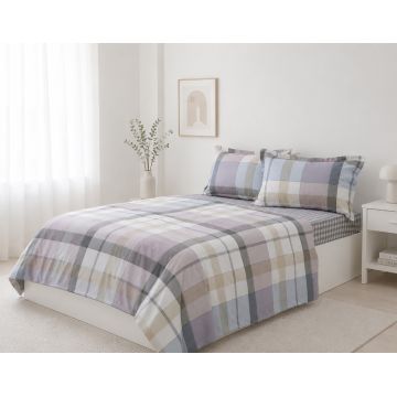 Σετ σεντόνια βαμβακερά 200TC (160cm x 200cm + 35cm) grid