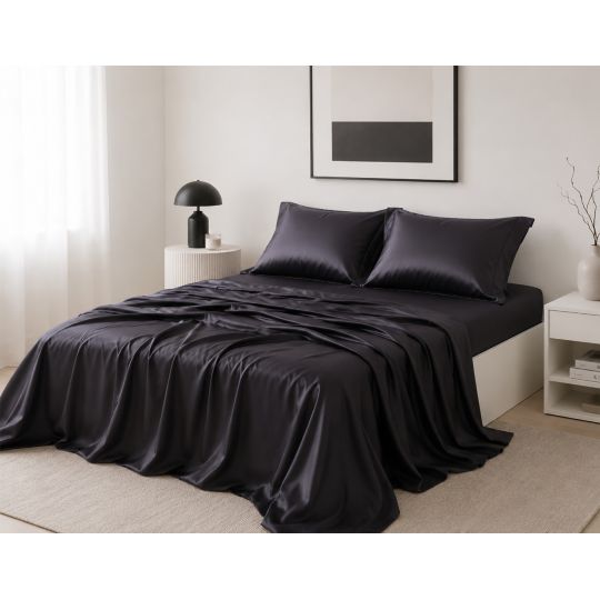 Σετ σεντόνια bamboo 300TC (270cm x 290cm) σκούρο γκρί