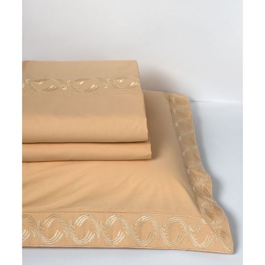 Silk Fashion σεντόνια βαμβακερά ( 230cm x 250cm 2x 50cm x 70cm) M110 χρυσό