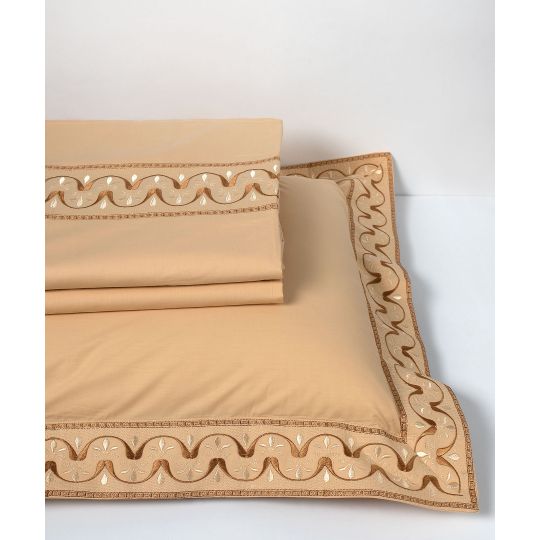 Silk Fashion σεντόνια βαμβακερά ( 230cm x 250cm 2x 50cm x 70cm) M126 χρυσό