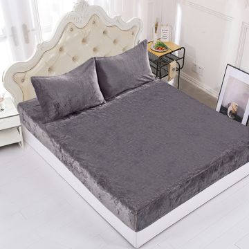 Silk Fashion Fleece σεντόνι με λάστιχο και μαξιλαροθήκες (160cm x 200cm + 35cm) σκούρο γκρί Silk Fashion Fleece σεντόνι με λάστιχο και μαξιλαροθήκες (160cm x 200cm + 35cm) σκούρο γκρί