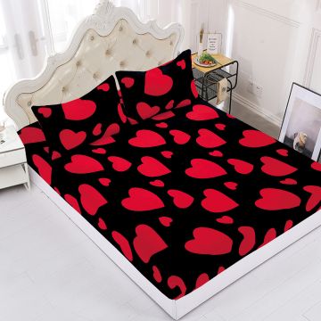 Silk Fashion Fleece σεντόνι με λάστιχο και μαξιλαροθήκες (160cm x 200cm + 30cm) design 1