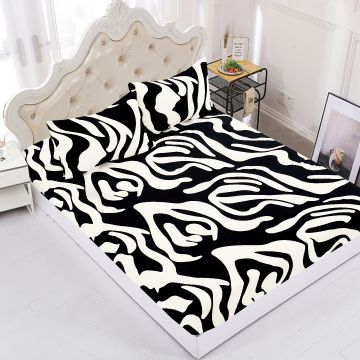 Silk Fashion Fleece σεντόνι με λάστιχο και μαξιλαροθήκες (100cm x 200cm + 30cm) design 3