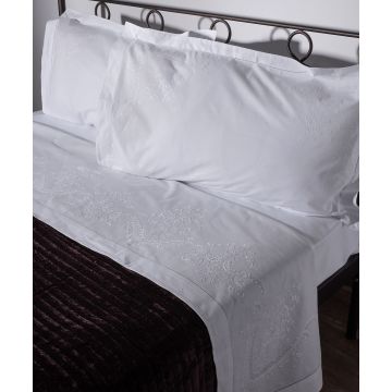 Silk Fashion Χειροποίητο σεντόνι 2468 τριών τεμαχίων (225cm x 270cm) λευκό Silk Fashion Χειροποίητο σεντόνι 2468 τριών τεμαχίων (225cm x 270cm) λευκό