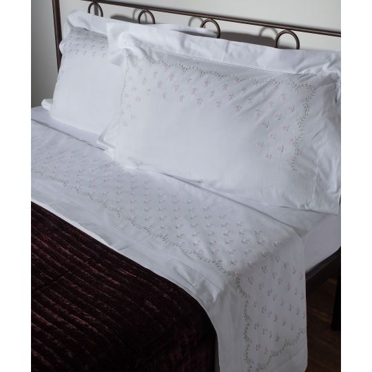 Silk Fashion ΧΕΙΡΟΠΟΙΗΤΟ ΣΕΝΤΟΝΙ ΜΕ ΚΕΝΤΗΜΑ 2806A ΤΕΣΣΑΡΩΝ ΤΕΜΑΧΙΩΝ (225CM X 270CM) ΛΕΥΚΟ ΡΟΖ