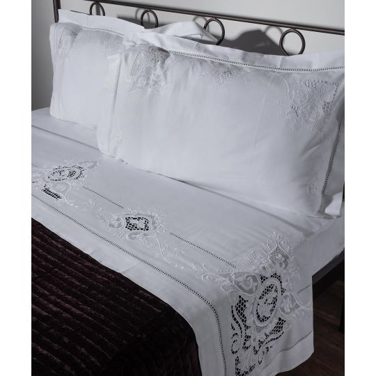 Silk Fashion ΧΕΙΡΟΠΟΙΗΤΟ ΚΟΦΤΟ ΣΕΝΤΟΝΙ 2105 ΤΕΣΣΑΡΩΝ ΤΕΜΑΧΙΩΝ (225CM X 270CM) ΛΕΥΚΟ