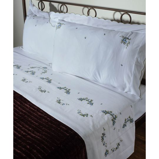 Silk Fashion ΧΕΙΡΟΠΟΙΗΤΟ ΡΟΚΟΚΟ ΣΕΝΤΟΝΙ 7003 ΤΕΣΣΑΡΩΝ ΤΕΜΑΧΙΩΝ (225CM X 270CM) ΛΕΥΚΟ/ΣΙΕΛ