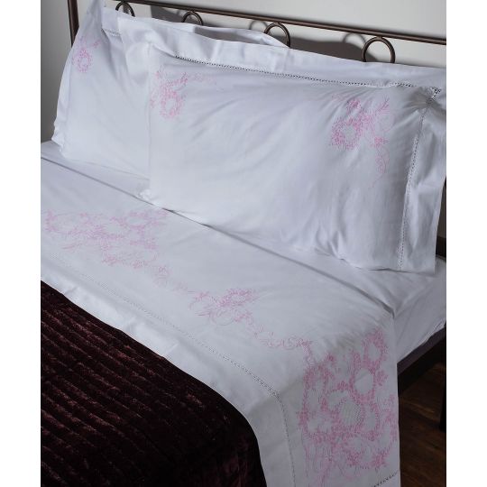 Silk Fashion ΧΕΙΡΟΠΟΙΗΤΟ ANEBATO ΣΕΝΤΟΝΙ 2827 ΤΕΣΣΑΡΩΝ ΤΕΜΑΧΙΩΝ (225CM X 270CM) ΛΕΥΚΟ/ΡΟΖ