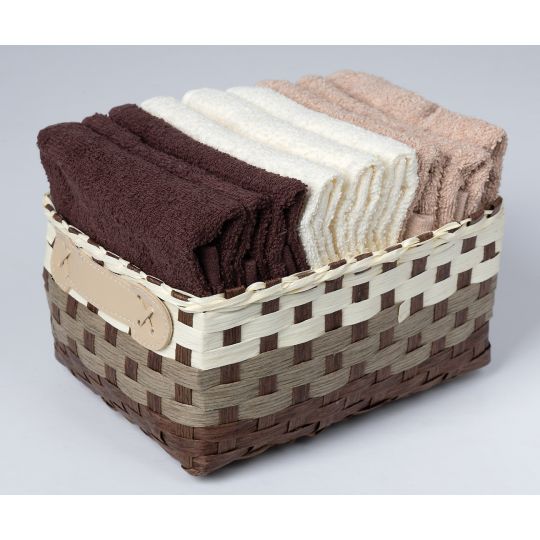 Silk Fashion Σετ λαβέτες 9 τεμάχια (30cm x 30cm) καφέ