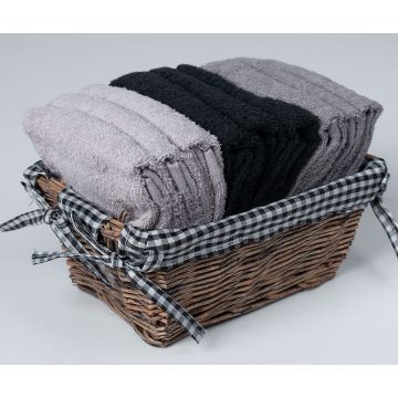 Silk Fashion Σετ λαβέτες σε καλάθι 9 τεμάχια (30cm x 30cm) γκρί