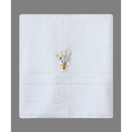 Silk Fashion Πετσέτα Σώματος ( 100cm x 150cm ) Λευκό Χαμομήλι