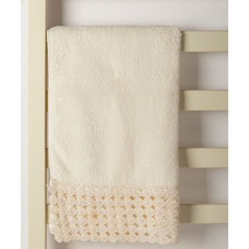 Silk Fashion Πετσέτα Σώματος (100cm x 150cm) με δαντέλα ivory