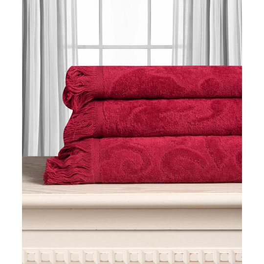 Silk Fashion Βαμβακερή ζακάρ πετσέτα ALICIA 520gsm (40cm x 60cm) κόκκινο