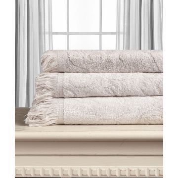 Silk Fashion Βαμβακερή ζακάρ πετσέτα ALICIA 520gsm (40cm x 60cm) silver