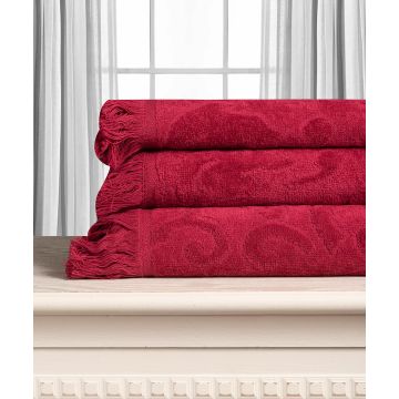 Silk Fashion Βαμβακερή ζακάρ πετσέτα ALICIA 520gsm (50cm x 100cm) κόκκινο