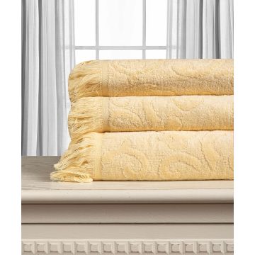 Silk Fashion Βαμβακερή ζακάρ πετσέτα ALICIA 520gsm (50cm x 100cm) κίτρινο