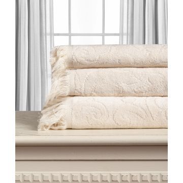Silk Fashion Βαμβακερή ζακάρ πετσέτα ALICIA 520gsm (50cm x 100cm) cream