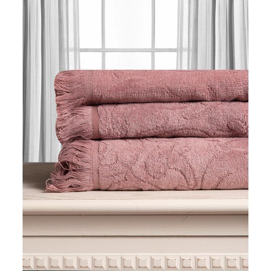 Silk Fashion Βαμβακερή ζακάρ πετσέτα ALICIA 520gsm (50cm x 100cm) ανοιχτό καφέ