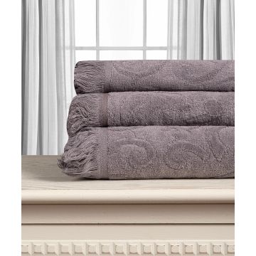 Silk Fashion Βαμβακερή ζακάρ πετσέτα ALICIA 520gsm (50cm x 100cm) σκούρο γκρί