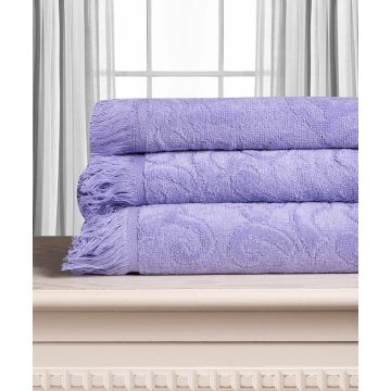 Βαμβακερή ζακάρ πετσέτα ALICIA 520gsm (80cm x 150cm) λιλά της Silk Fashion 