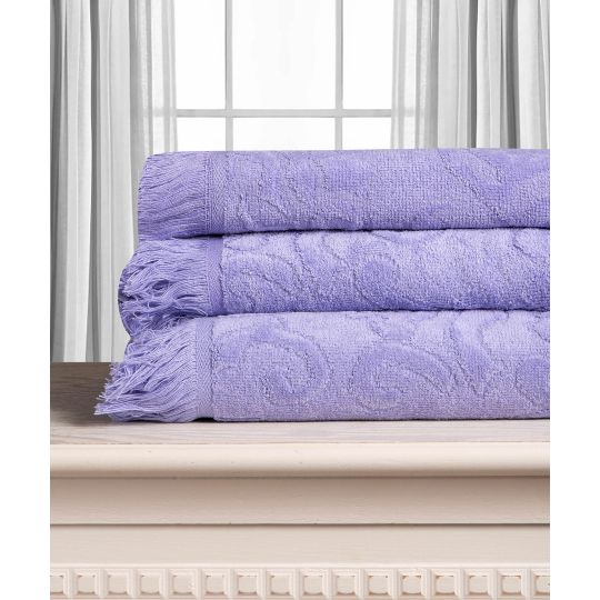 Silk Fashion Βαμβακερή ζακάρ πετσέτα ALICIA 520gsm (80cm x 150cm) λιλά