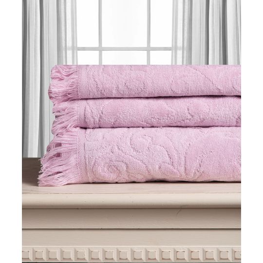 Silk Fashion Βαμβακερή ζακάρ πετσέτα ALICIA 520gsm (80cm x 150cm) ρόζ