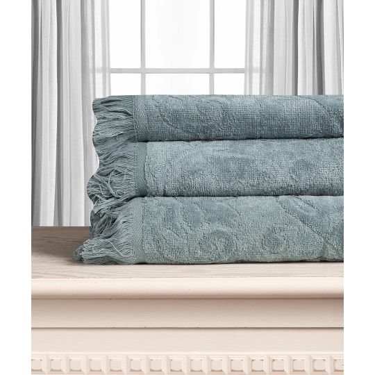 Silk Fashion Βαμβακερή ζακάρ πετσέτα ALICIA 520gsm (80cm x 150cm) πράσινο