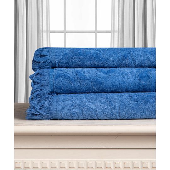 Silk Fashion Βαμβακερή ζακάρ πετσέτα ALICIA 520gsm (80cm x 150cm) cobalt