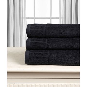 Βαμβακερή πετσέτα ΜΕΛΩΔΙΑ 600gsm (50cm x 100cm) black της Silk Fashion