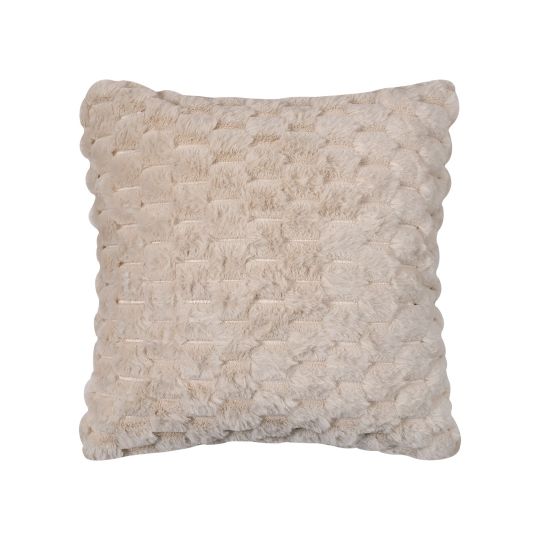 Silk Fashion Γούνινη διακοσμητική μαξιλαροθήκη mink (45cm x 45cm) ivory