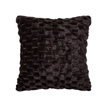 Silk Fashion Γούνινη διακοσμητική μαξιλαροθήκη mink (45cm x 45cm) καφέ