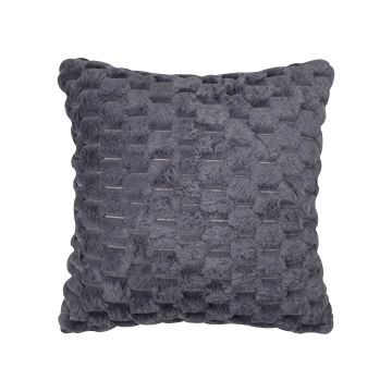 Silk Fashion Γούνινη διακοσμητική μαξιλαροθήκη mink (65cm x 65cm) γκρί