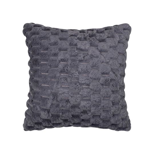 Silk Fashion Γούνινη διακοσμητική μαξιλαροθήκη mink (65cm x 65cm) γκρί