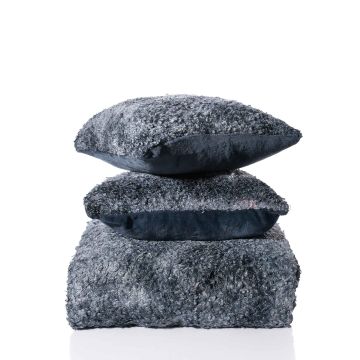 Silk Fashion ΜΑΞΙΛΑΡΟΘΗΚΗ  astrakan (45cm x 45cm) γκρί