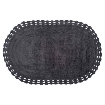 Silk Fashion ΠΑΤΑΚΙ OVAL (60CM X 100CM) ΣΚΟΥΡΟ ΓΚΡΙ