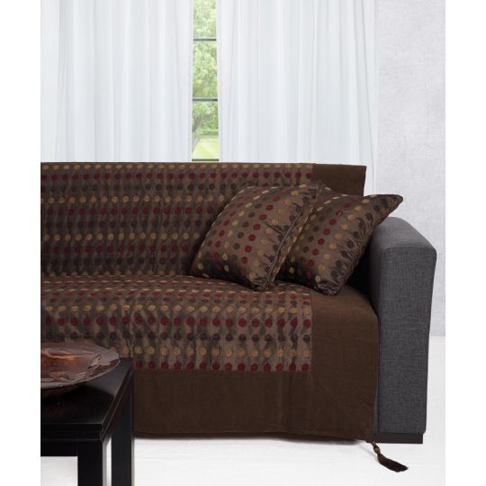 Silk Fashion ΡΙΧΤΑΡΙΑ 602 πουά (180cm x 180cm / 180cm x 250cm / 180cm x 300cm) καφέ