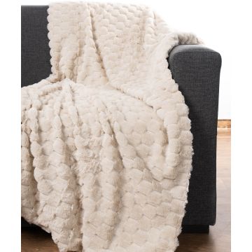 Silk Fashion Διακοσμητικό γούνινο ριχτάρι mink (170cm x 220cm) ivory Silk Fashion Διακοσμητικό γούνινο ριχτάρι mink (170cm x 220cm) ivory