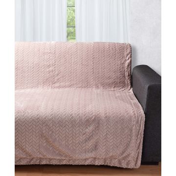 Silk Fashion Διακοσμητικό fleece ριχτάρι με sherpa  (150cm x 200cm) λιλά Silk Fashion Διακοσμητικό fleece ριχτάρι με sherpa  (150cm x 200cm) λιλά