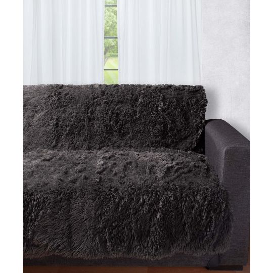 Silk Fashion Διακοσμητικό μαλλιαρό ριχτάρι 5336 (145cm x 195cm) ανθρακί