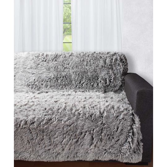 Silk Fashion Διακοσμητικό μαλλιαρό ριχτάρι 5336 (145cm x 195cm) δίχρωμο/μαύρη βάση