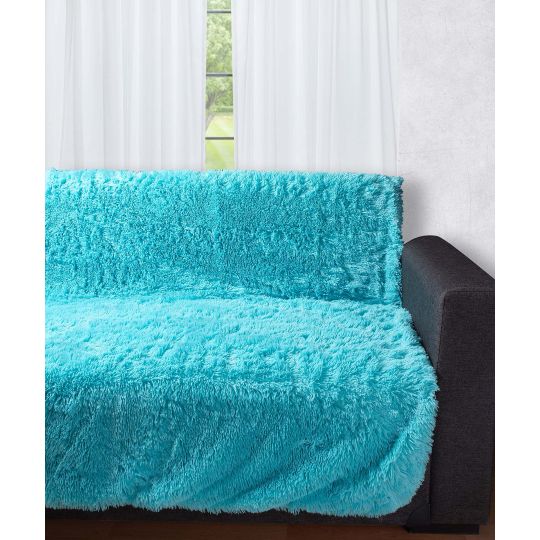 Silk Fashion Διακοσμητικό μαλλιαρό ριχτάρι 5336 (145cm x 195cm) τυρκουάζ