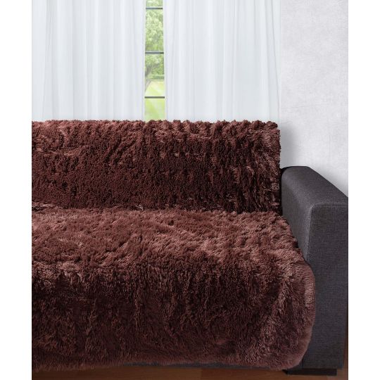 Silk Fashion Διακοσμητικό μαλλιαρό ριχτάρι 5336 (145cm x 195cm) καφέ