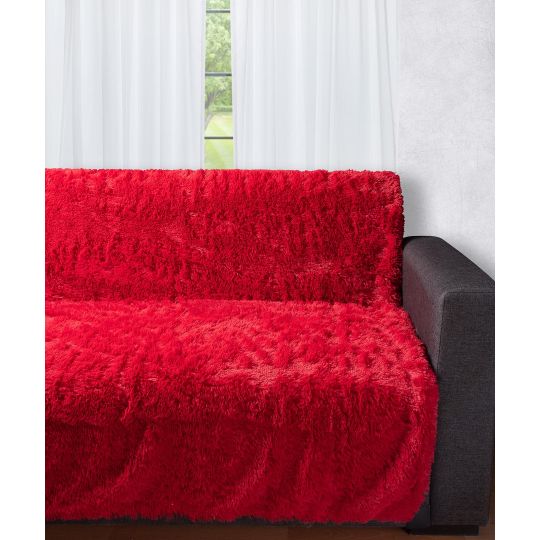 Silk Fashion Διακοσμητικό μαλλιαρό ριχτάρι 5336 (145cm x 195cm) κόκκινο