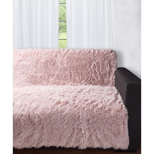 Silk Fashion Διακοσμητικό μαλλιαρό ριχτάρι 5336 (145cm x 195cm) πούδρα