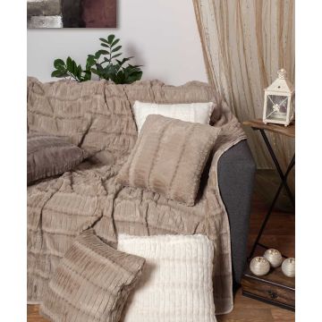 Silk Fashion ΡΙΧΤΑΡΙΑ stripe (180cm x 180cm) μπέζ Silk Fashion ΡΙΧΤΑΡΙΑ stripe (180cm x 180cm) μπέζ