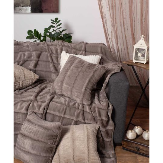 Silk Fashion ΡΙΧΤΑΡΙΑ stripe (180cm x 180cm) γκρί