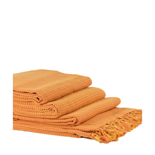 Silk Fashion ΡΙΧΤΑΡΙΑ dobby (180cm x 180cm/180cm x 250cm/180cm x 300cm) πορτοκαλί/κίτρινο