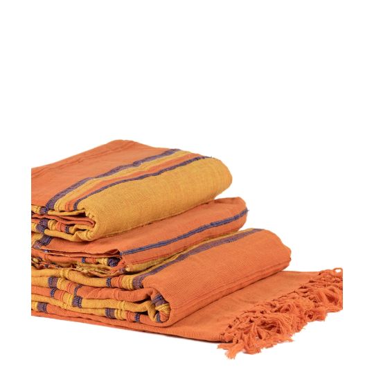 Silk Fashion ΡΙΧΤΑΡΙΑ kerala (150cm x 180cm/170cm x 230cm/170cm x 270cm) πορτοκαλί/μπλέ