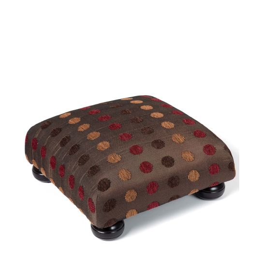 Silk Fashion Υποπόδιο (30cm X 30cm X 14cm) 602 πουά καφέ